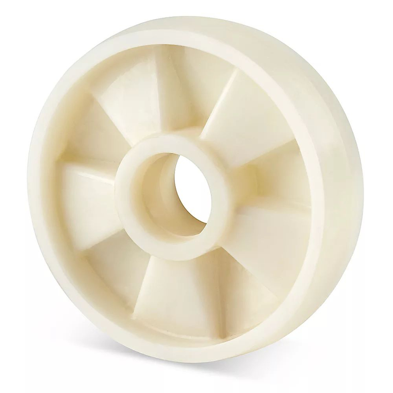 Nhông dĩa nhựa PA (Nylon) có độ dẻo dai, giúp giảm ồn và hấp thụ rung hiệu quả