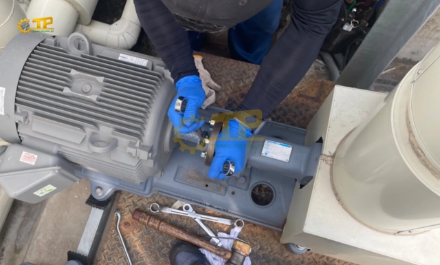 Khớp nối trục công nghiệp kết nối giữa trục động cơ và hộp giảm tốc trong nhà máy