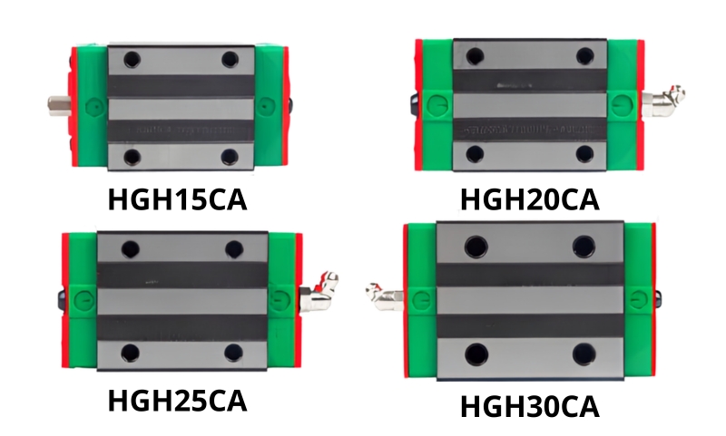 Các mã con trượt vuông HGH15CA-HGH20CA-HGH25CA-HGH30CA