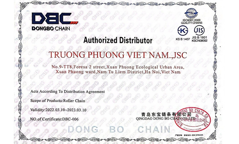 Trường Phương Việt Nam đại lý ủy quyền xích dongbo chính hãng