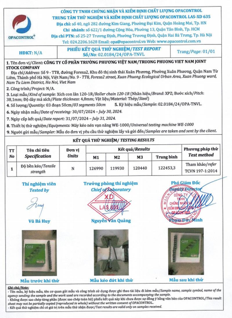 Xích 120-1R hiệu XPZ hoạt động ổn định với khả năng truyền tải lực chính xác và hạn chế trượt cơ học hiệu quả