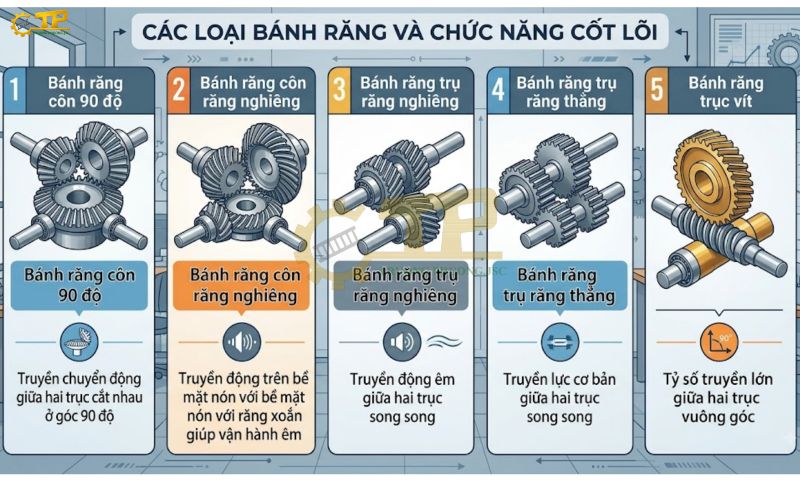 Phân loại và chức năng các loại bánh răng trong công nghiệp 