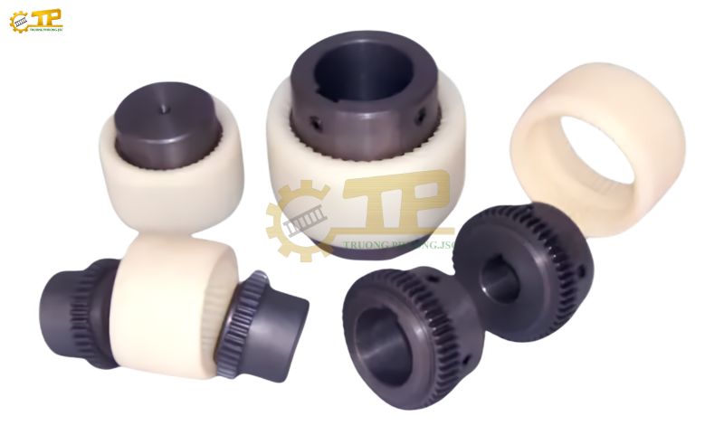 Khớp nối vỏ nhựa lắp giữa động cơ và bơm.